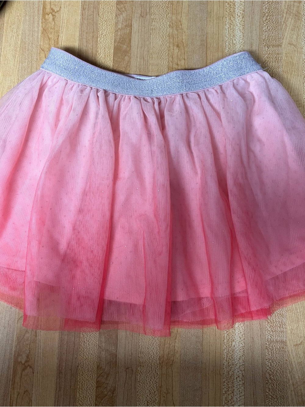 Epic Threads Pink Glitter Tulle Skirt with Silver Waistband